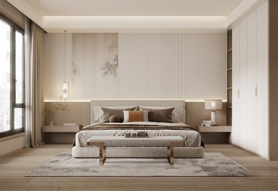 新中式卧室3D模型下载